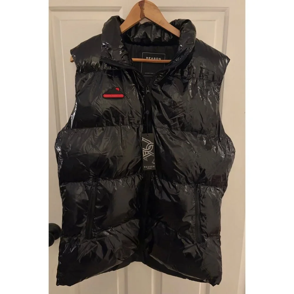 NWT Men's Reason Brand Black Puffer Vest XXL - Picture 3 of 10